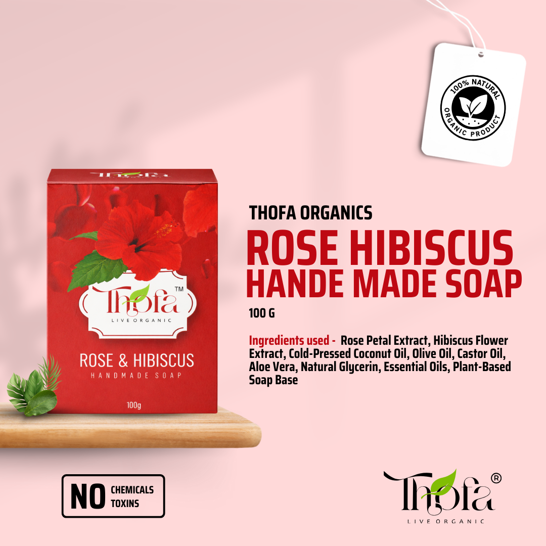 Thofa Live Organic Handmade soap with Rose and Hibiscus